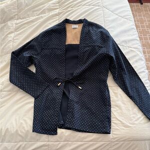 Elegant Modern Blue Patterned Men’s Kimono Jacket